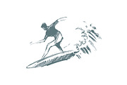 Set of sketches of surfers, a Person Illustration by TheMountBirdStudio (Thumbnail 2 of 7)