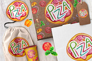 Watercolor elements of PIZZA, a Food Illustration by Olha Kalyta (Thumbnail 6 of 6)