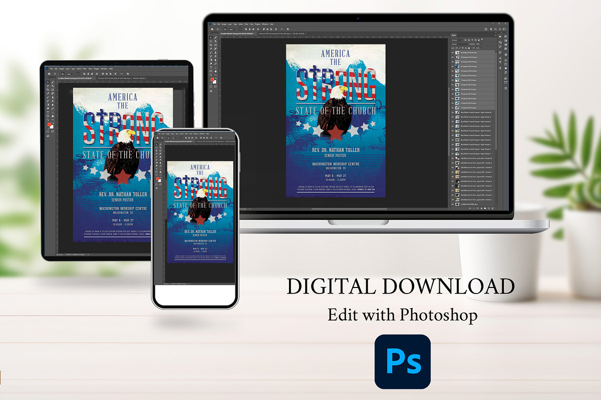 Gospel Concert Flyer Photoshop, a Flyer Template by Godserv Designs (Photo 9 of 10)
