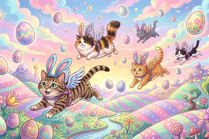 Whimsical easter digital art illustr, a Holiday Photo by Imaginarium