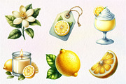 Watercolor Flavorful Lemon Clipart, an Illustration by CreationArt (Thumbnail 4 of 5)