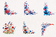 Patriotic Floral Corners Clipart, a Seasonal Illustration by CreationArt (Thumbnail 4 of 4)