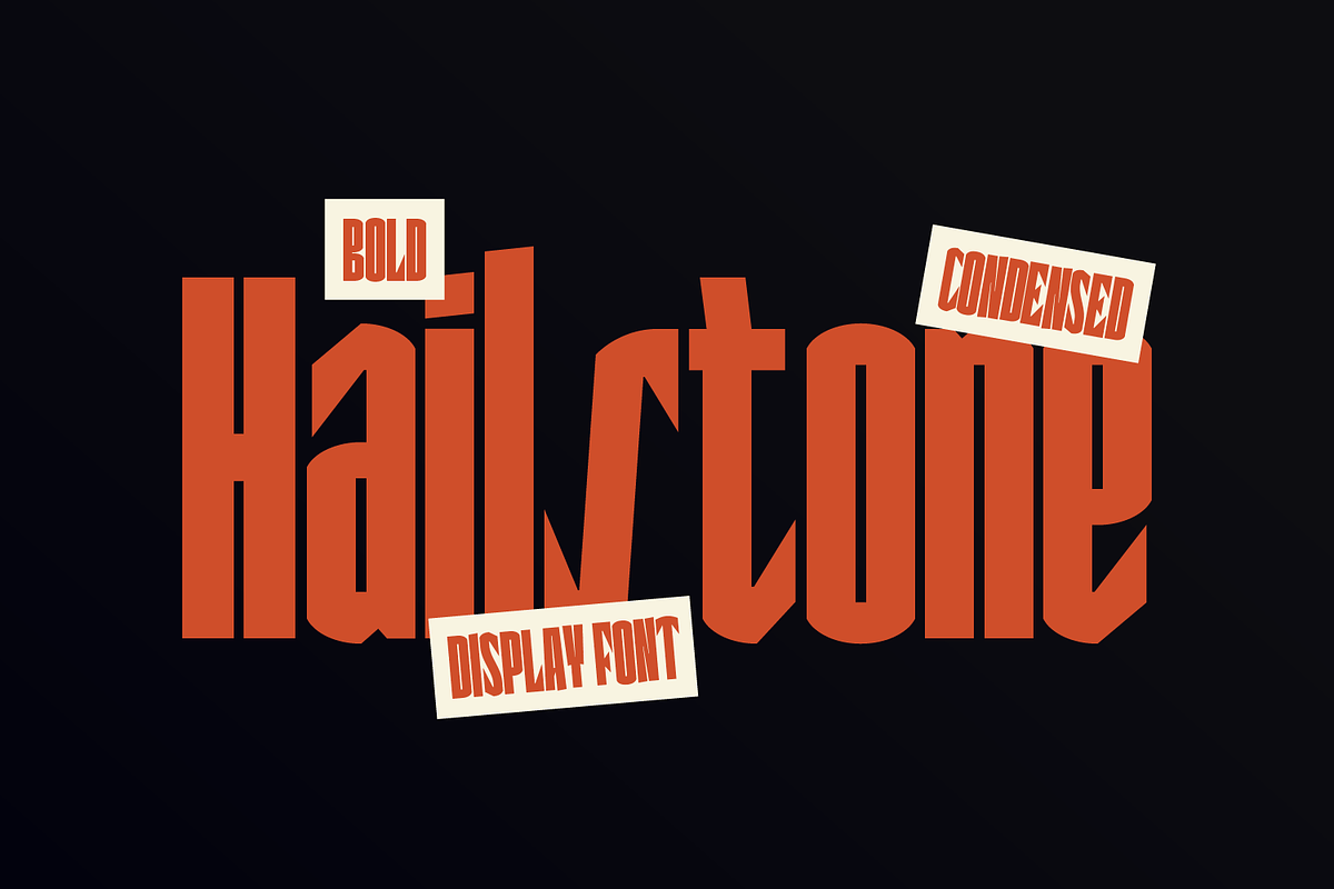 AO Hailstone - Condensed Display, a Sans Serif Font by OwunStudio (Photo 1 of 18)
