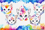 Painted Kitten Vector Pack I, an Illustration by Paper Element (Thumbnail 3 of 4)