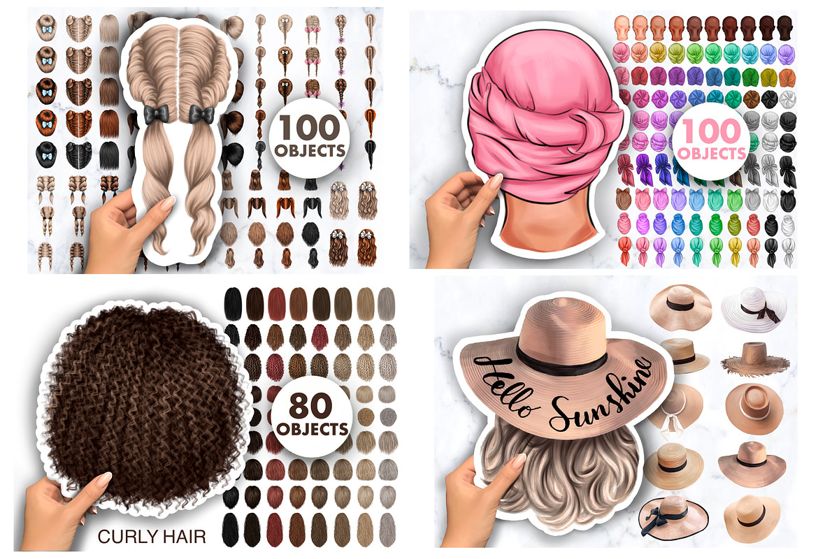1300 hairstyles bundle, an Illustration by Elenbushe (Photo 2 of 10)