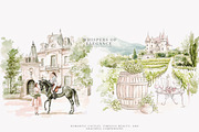 chateau art vintage chateau png, a Decorative Illustration by Patishop Art (Thumbnail 10 of 16)
