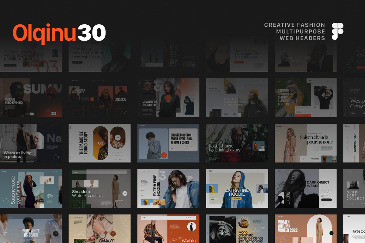 Olqinu 30 Fashion Figma Headers, an UI Kit Template by neuwebz (Photo 1 of 7)