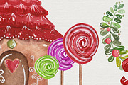 Watercolor Gingerbread Houses, an Illustration by My Creative Atelier (Thumbnail 2 of 3)