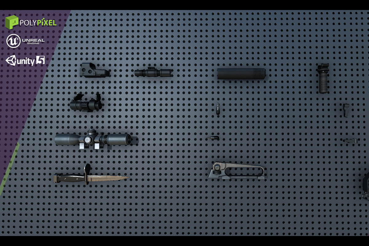 Weapon Pack: Assault Rifles, an Object 3D Model by PolyPixel (Photo 7 of 9)