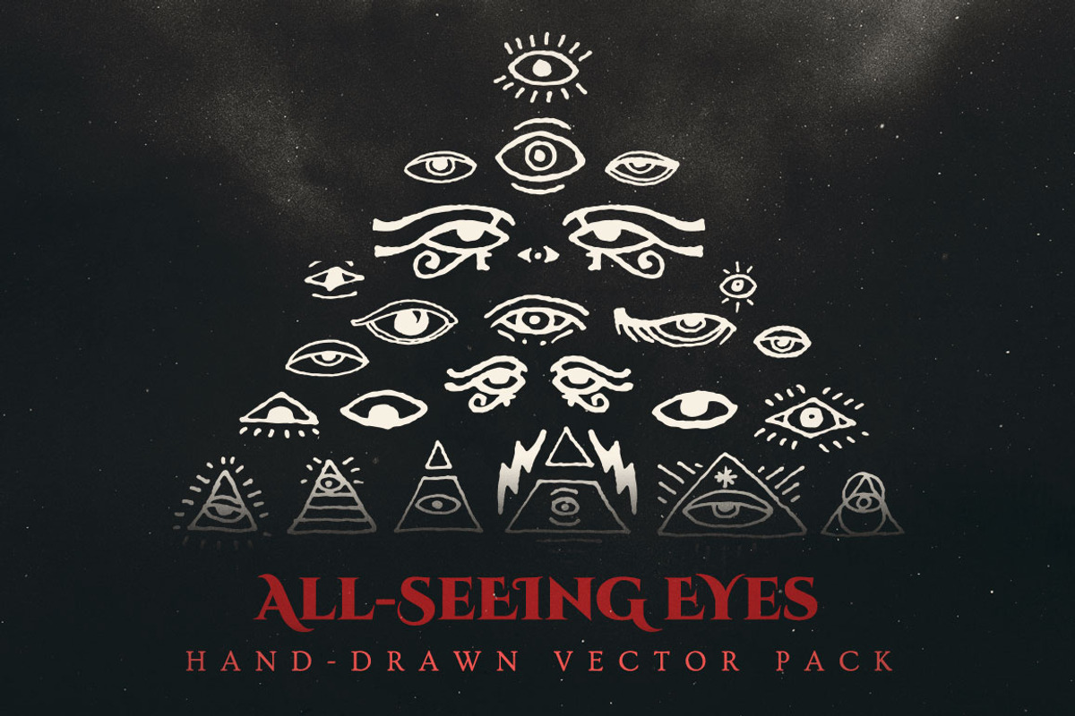 Esoteric All-Seeing Eyes Vector Pack, an Illustration by Jeff Finley