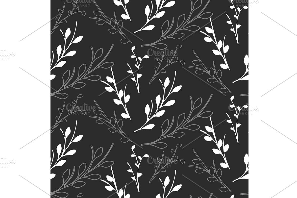 Seamless floral pattern featuring, an Illustration by okskukuruza
