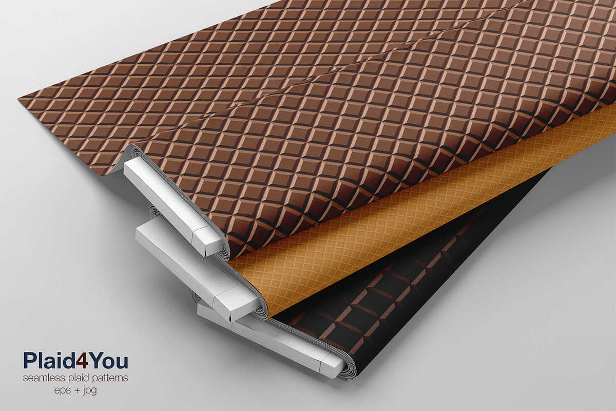 Chocolate & Waffles Sweet Patterns, a Texture Graphic by Plaid4You (Photo 3 of 8)