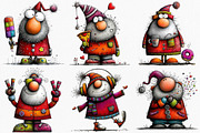 Watercolor Quirky Santa Clipart, an Illustration by Canvas Craft (Thumbnail 3 of 7)