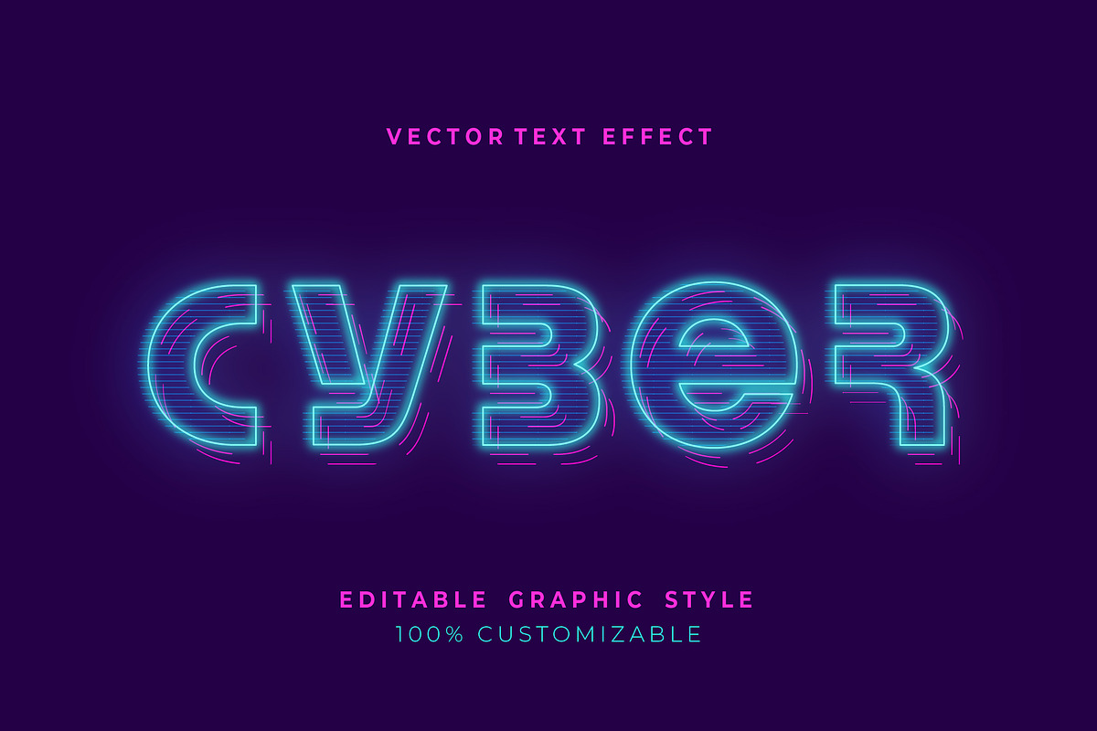 Neon Futuristic Line Text Effect