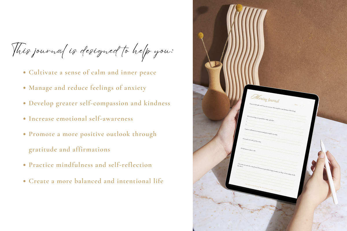 Morning Journal For Anxiety Relief, a Templates & Theme by The Chaos Project (Photo 4 of 9)