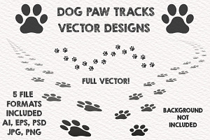 3 Dog Paw Vector Tracks Design, an Animal Illustration by Pingebat