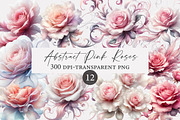 Abstract Pink Roses Clipart, an Illustration by Designworld (Thumbnail 1 of 3)