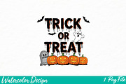 Trick or treat png sublimation, an Illustration by Watercolor design (Thumbnail 1 of 3)