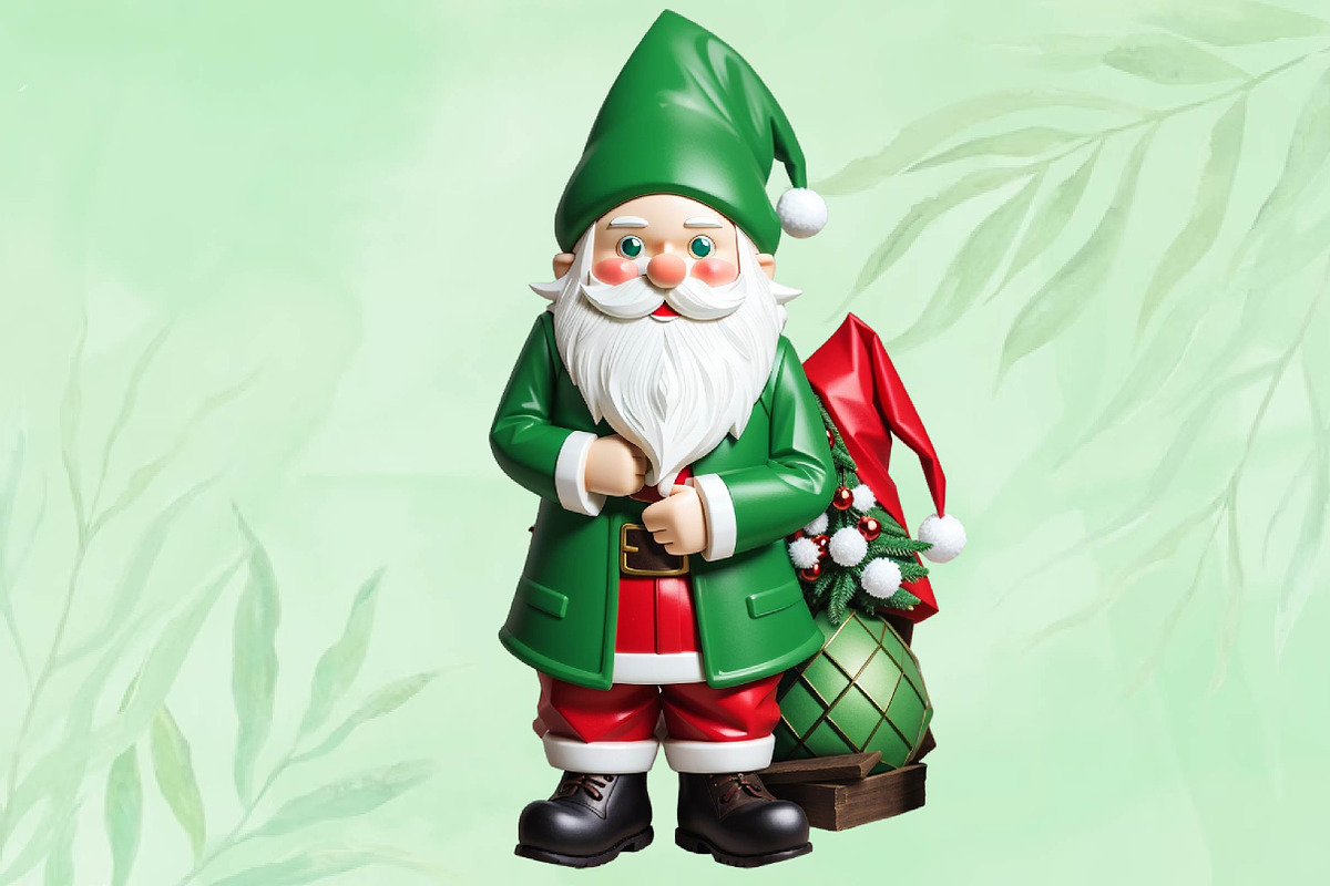 Santa with Green Gnome Sublimation, a Seasonal Illustration by Craft Nest (Photo 3 of 5)