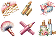 Watercolor Makeup Clipart, an Illustration by Designking (Thumbnail 2 of 4)