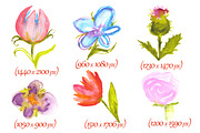 Quirky watercolor flowers, an Object Graphic by SweetRenieDesigns (Thumbnail 3 of 4)