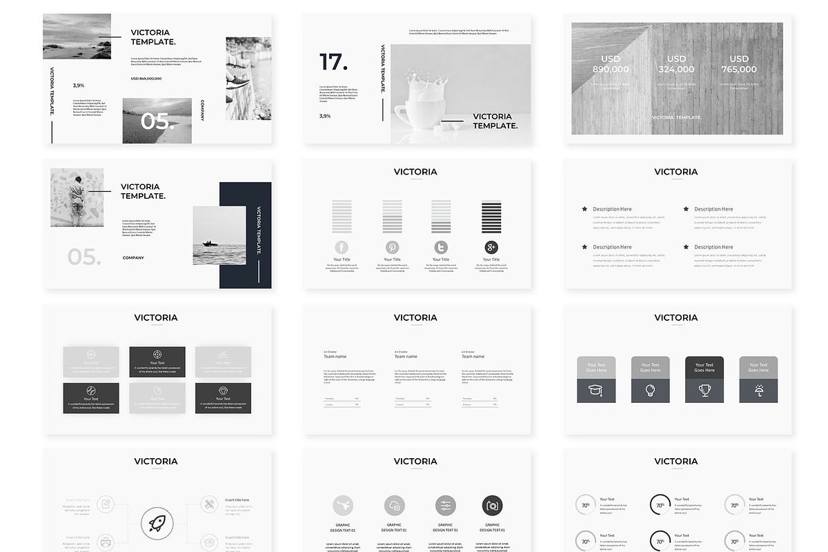 Victoria - Keynote Template, a Presentation Template by AQR Studio