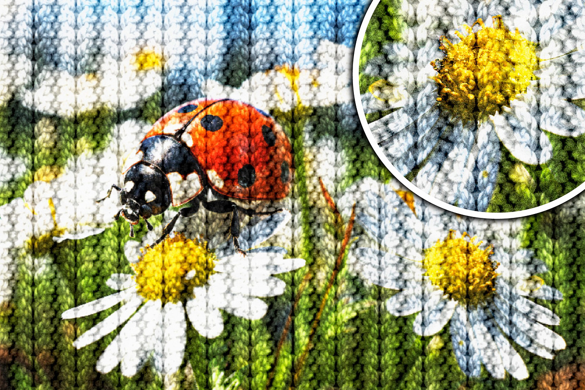 Knitted Texture Photo Effect, a Layer Style Add-On by studiogstock (Photo 1 of 2)