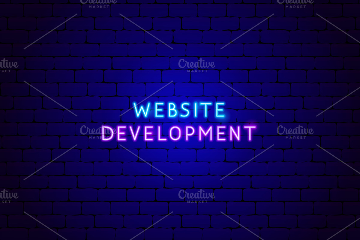 Web Development SEO vector neon icons
