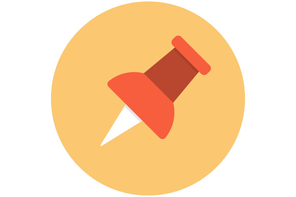 Push Pin Icon Flat
