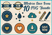 Modern Save Icons SVG Bundle, an Object Illustration by Artivon (Thumbnail 1 of 4)