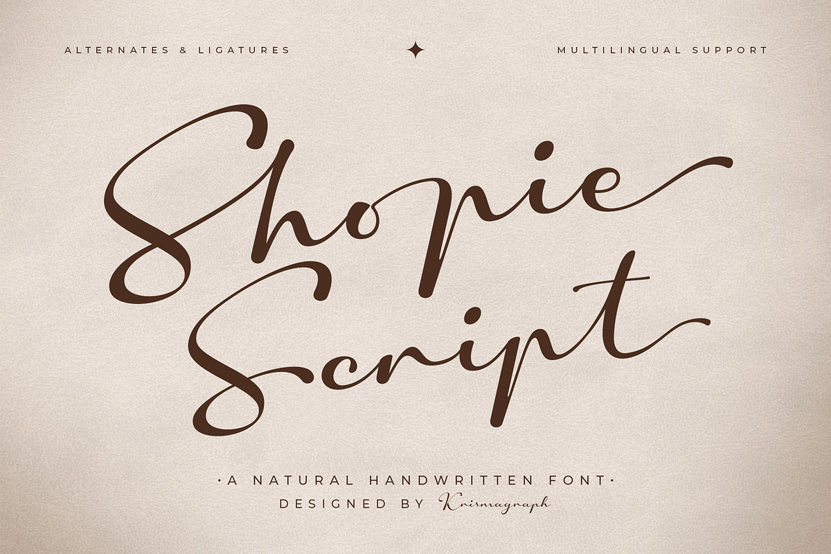 Shopie Script – Natural Handwritten, a Script Font by Krismagraph (Photo 1 of 10)