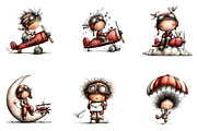 Watercolor Aviator Clipart, a Seasonal Illustration by CreationArt (Thumbnail 3 of 5)