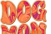 Dog Mom Retro Marble Typography, an Object Graphic by RAHMAT (Thumbnail 1 of 3)