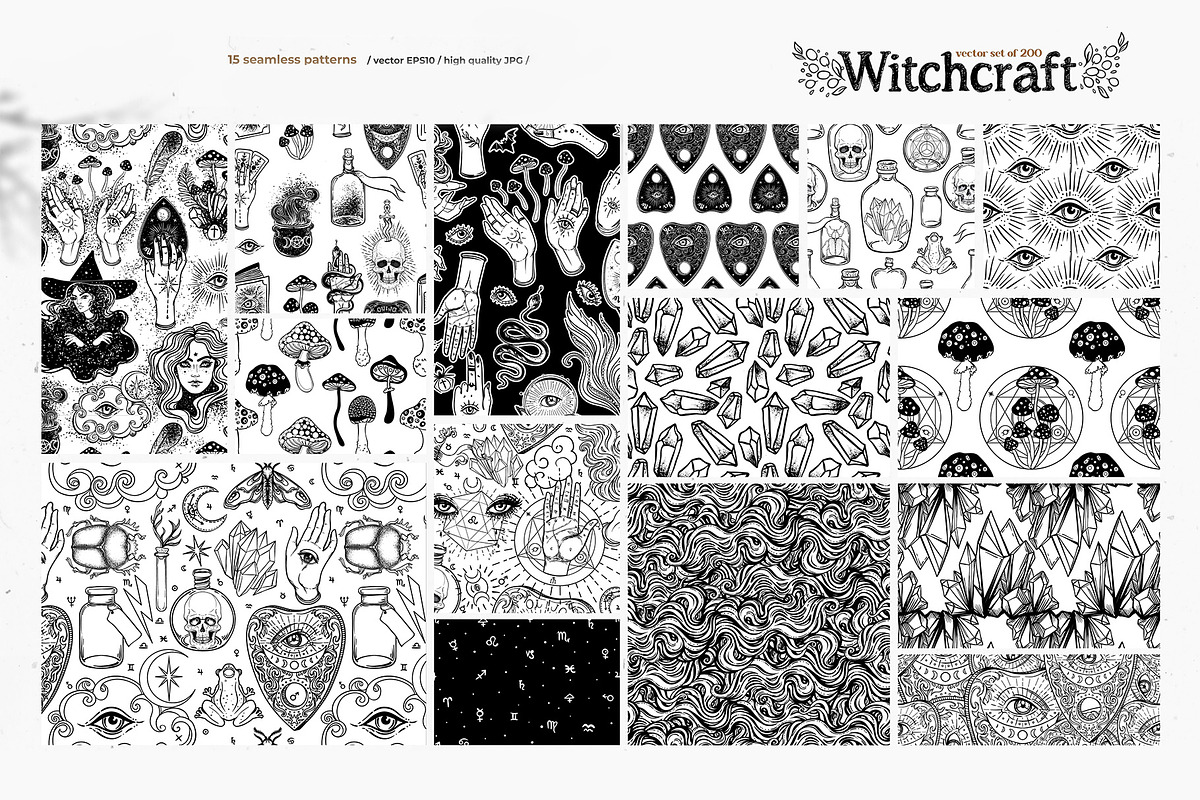 Witchcraft vector set of 200, a Food Illustration by Varvara Gorbash (Photo 12 of 13)