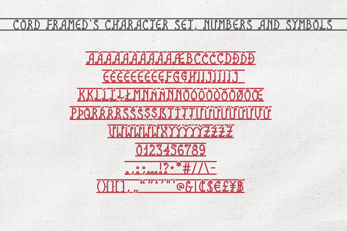 Cord Decorative Display Font, a Symbol Font by Roland Huse Design (Photo 3 of 7)