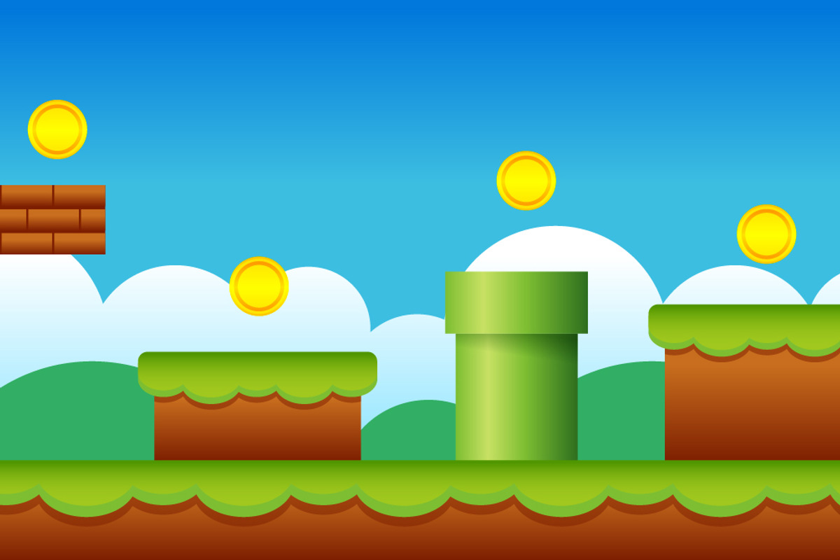 Old Retro Video Game Background, a Background Graphic by Black White Mouse Design