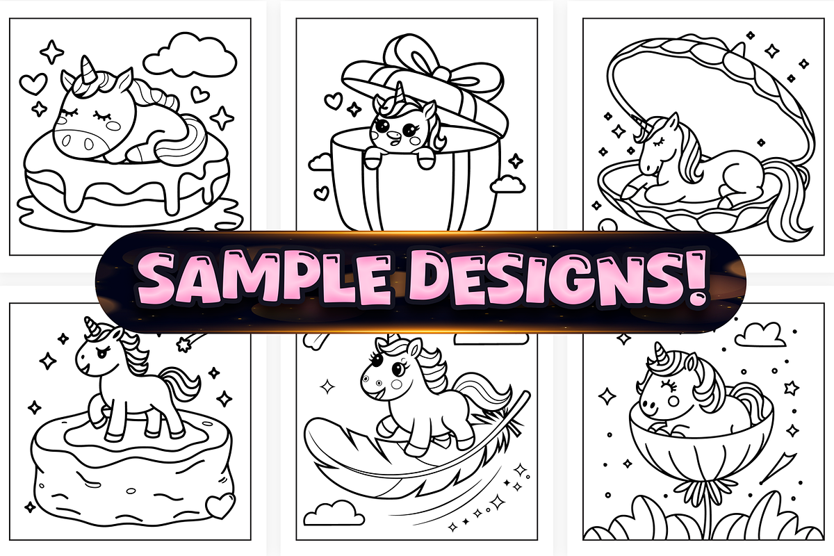 Bold Easy Cute Unicorn Coloring Page, an Animal Illustration by Craftsbeefy (Photo 2 of 4)
