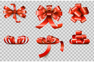 Realistic red satin ribbons for, an Object Illustration by Vectorbuum