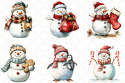 Christmas Snowman Clipart, an Illustration by Black Bird Studio (Thumbnail 5 of 6)