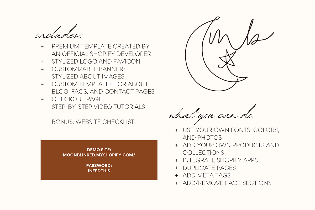 Shopify Theme | Moon Blinked, a Templates & Theme by Easy Website Themes (Photo 8 of 8)