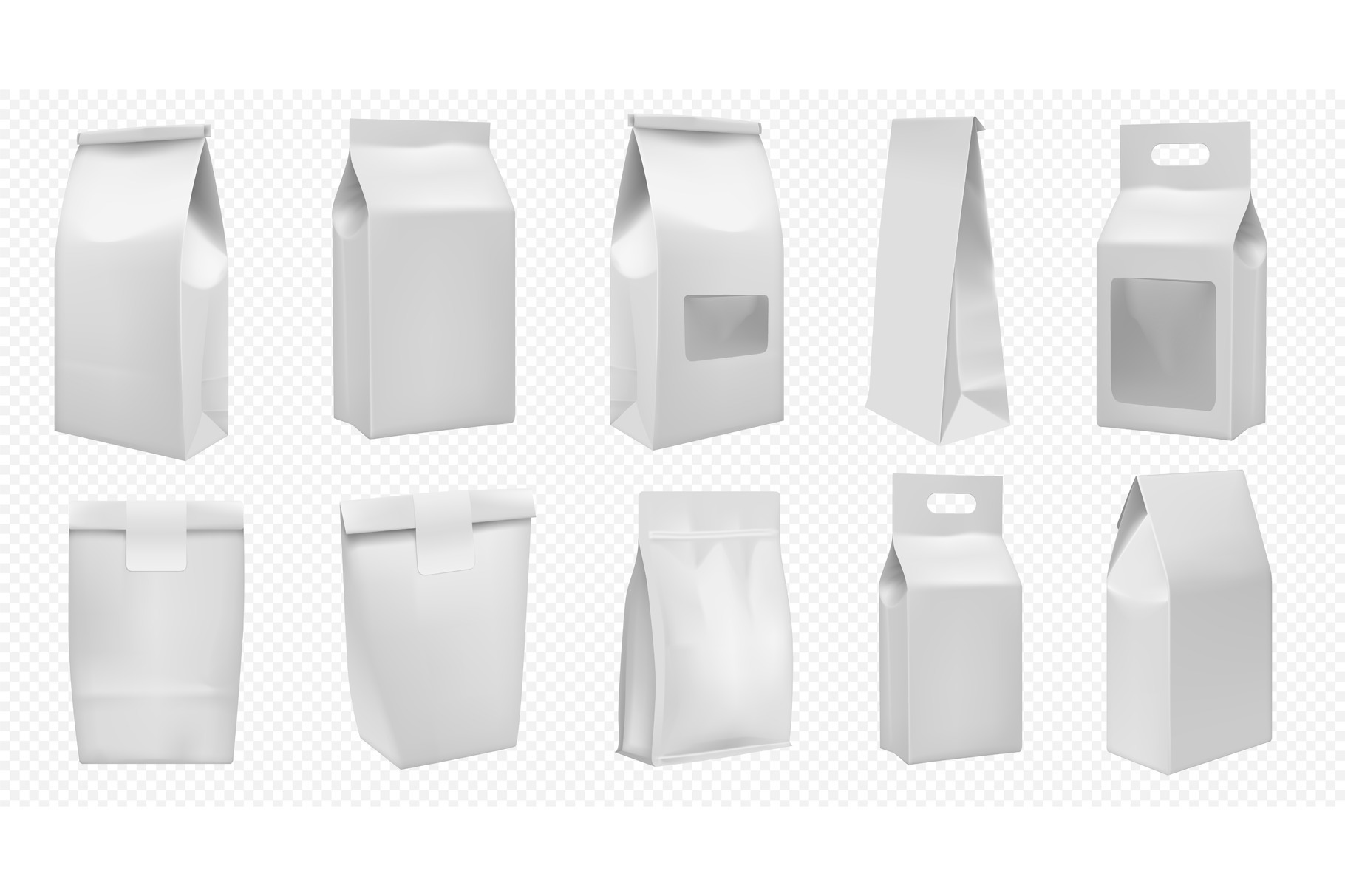 Food package template. White bag, a Food Illustration by studioworkstock