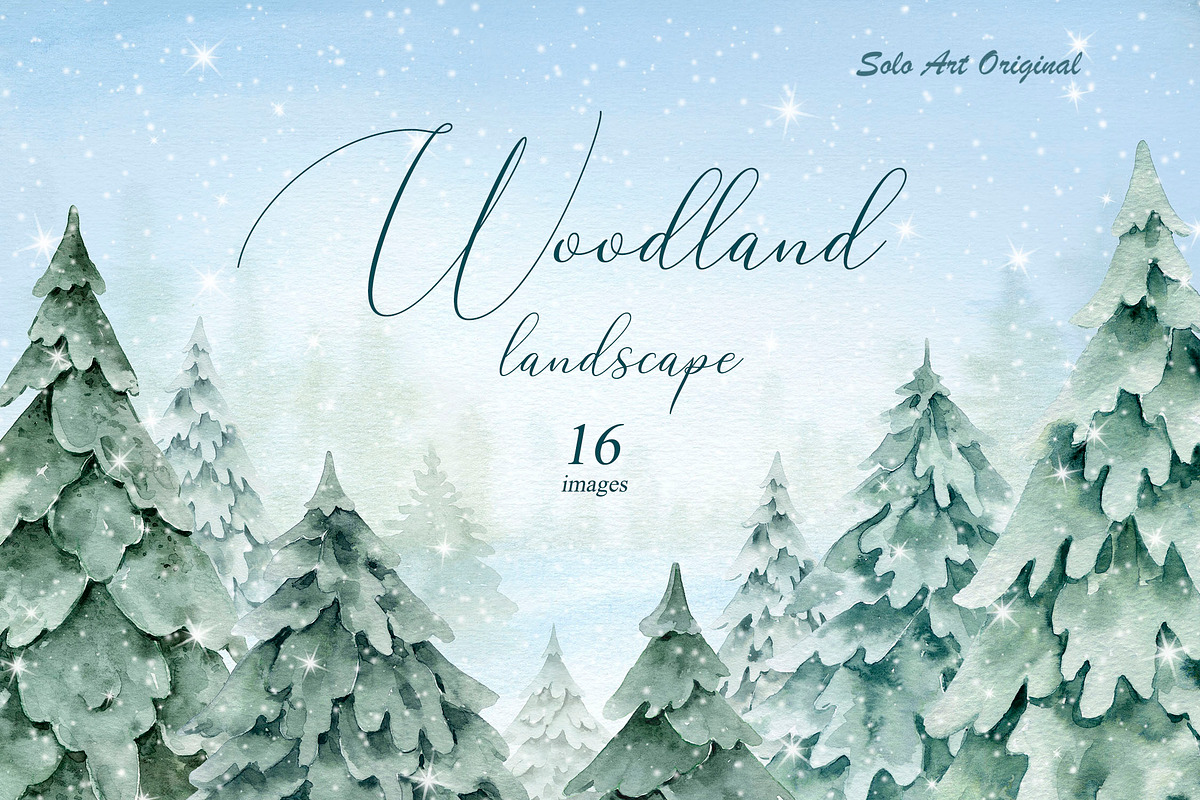 Woodland Landscape Spruce trees, an Illustration by Solo Art Original (Photo 1 of 9)