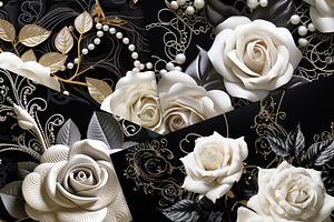 Black Roses, Lace, And Pearls