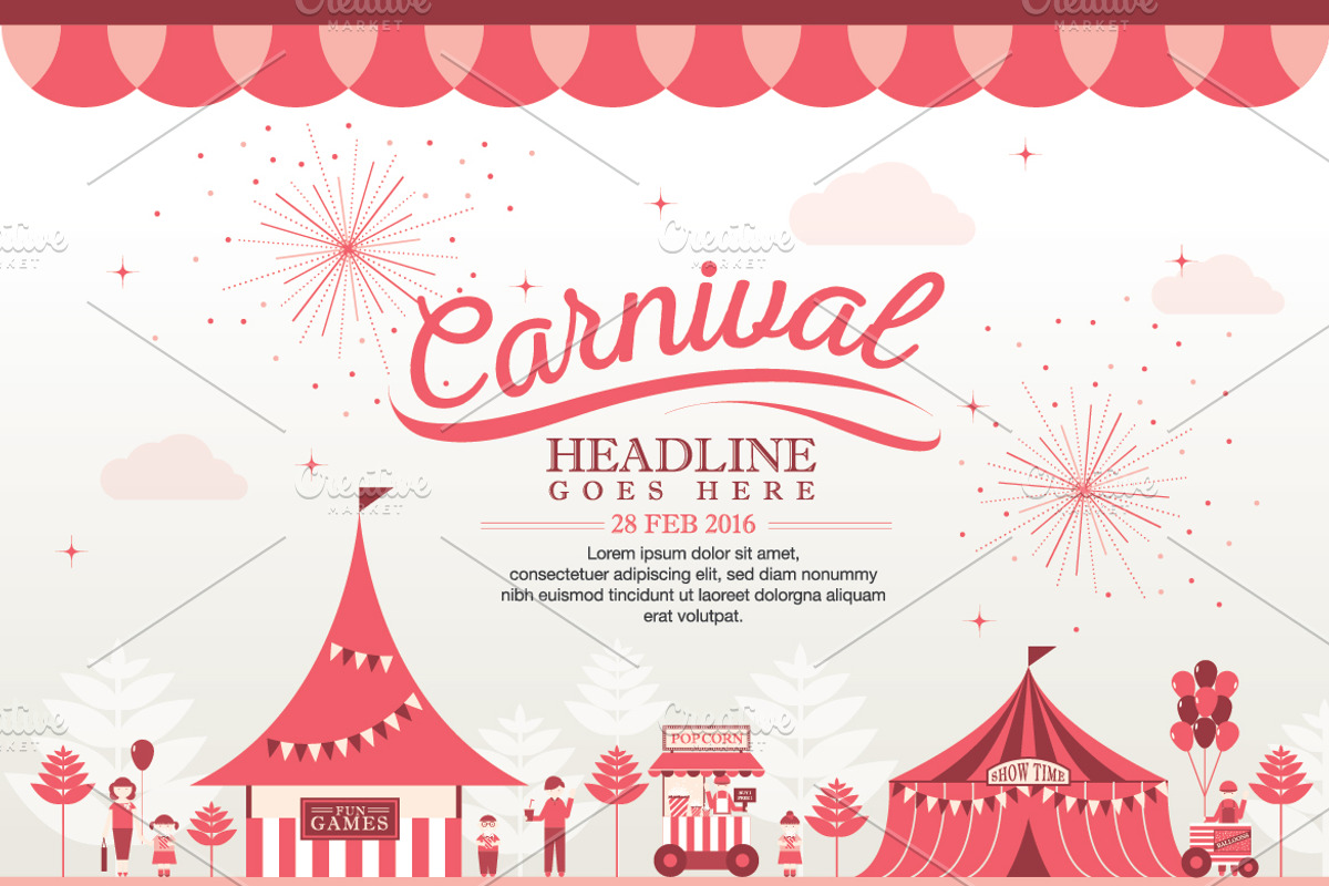 Carnival Theme Template Design, a Person Illustration by Rejoice Creative Assets (Photo 1 of 2)