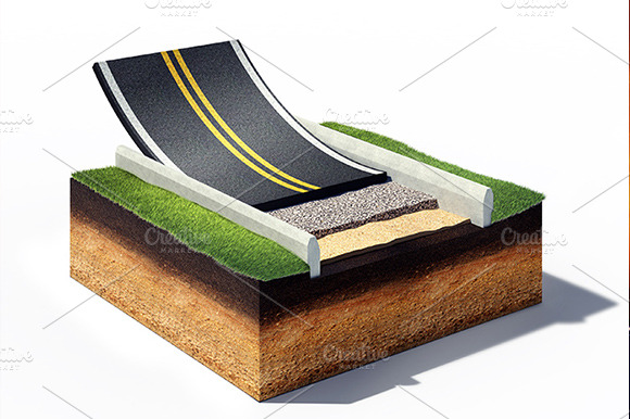 Cross Section Of Asphalt Road Paving