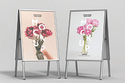 Two Poster Stand Mockup Display, an Advertising Mockup by DesignRushMarket (Thumbnail 2 of 2)
