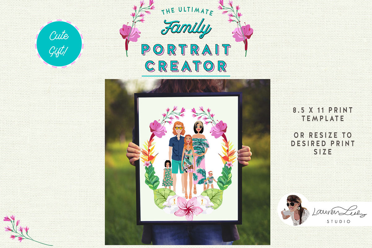 Portrait Creator Family Summer Beach, a Person Illustration by Lauren Lesley Studio (Photo 8 of 15)