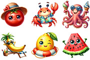 Watercolor Summer Funny Character, a Seasonal Illustration by DreamArtGraphic (Thumbnail 3 of 4)
