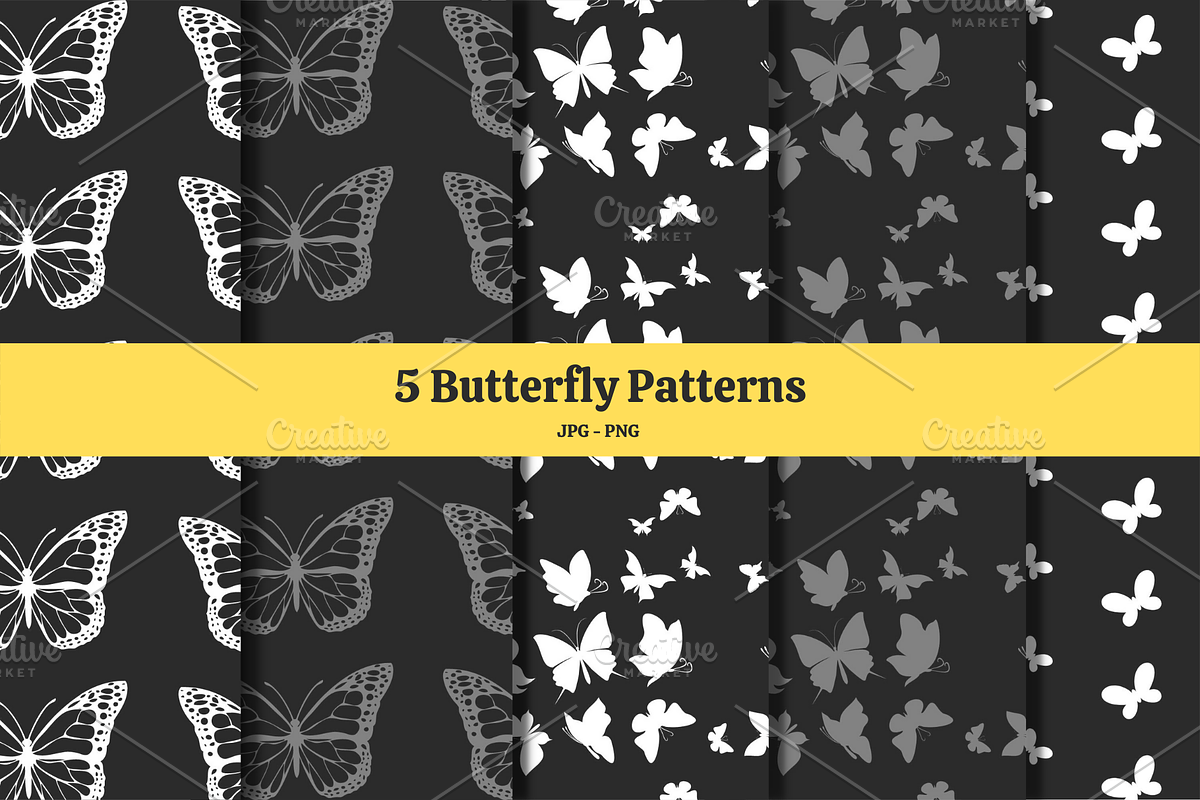5 Butterfly Patterns, a Pattern Graphic by Expose_Adam (Photo 1 of 4)
