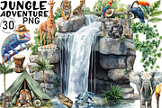 Jungle Adventure Clipart Bundle, an Illustration by Black Bird Studio (Thumbnail 1 of 6)